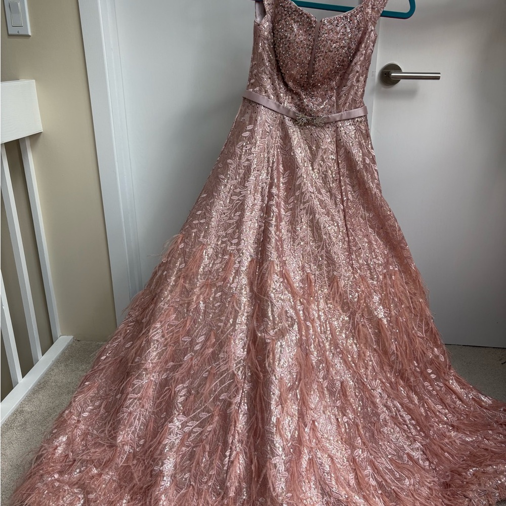Elegant Pink Sequin Gown